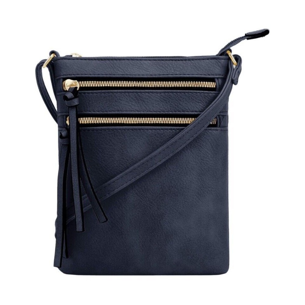 Crossbody Navy Purse Bag Shoulder Bag Multi Pocket Zipper Deluxity Adjustable